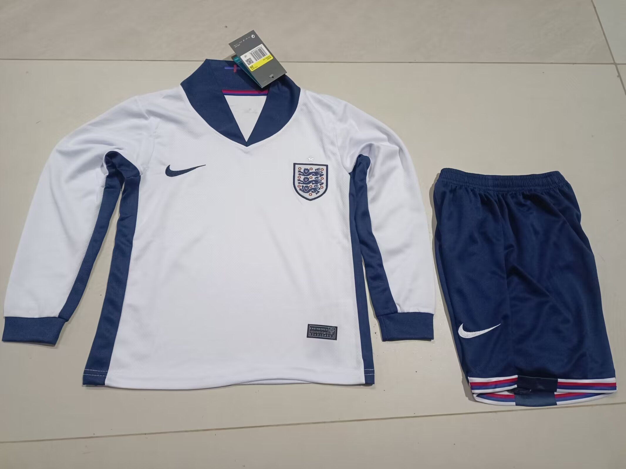 Kids-England 2024 Euro Home Leaked Soccer Jersey